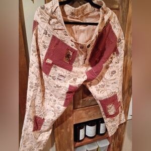 Blue Velvet Boho Patchwork in Beige and Rust Jeans